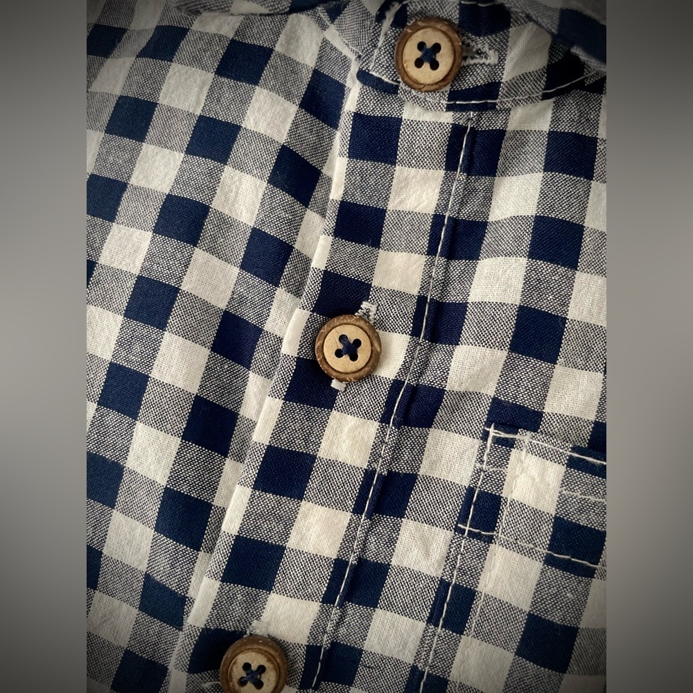 Mud Pie Blue and White Plaid Kids Shirt